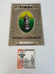 Leeds United v Arsenal 1972 FA Cup Final Programme and Ticket RARE for sale on Ebay