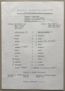 1979/80 Arsenal Reserves v West Ham United Football Combination  at Highbury for sale on Ebay