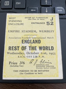 1953 - TICKET - ENGLAND V REST OF THE WORLD for sale on Ebay