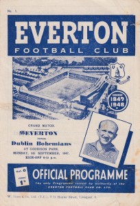 EVERTON V BOHEMIANS (DUBLIN) 8/9/1947 FRIENDLY for sale on Ebay