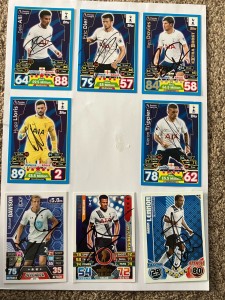 8 Hand signed Match Attax cards of Tottenham Hotspur footballers for sale on Ebay