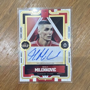 Topps UEFA Club Competitions Gold 2026 Nikola Milenković Forest Gold Auto CA-NM for sale on Ebay