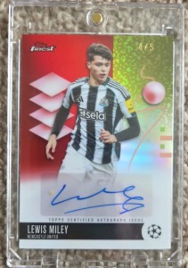 Topps Finest 4/5 Autograph Lewis Miley Newcastle United. 25/26 Champions League for sale on Ebay
