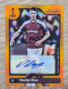 2021-22 Topps Merlin Chrome Declan Rice Auto /25 Orange Refractor West Ham Utd. for sale on Ebay