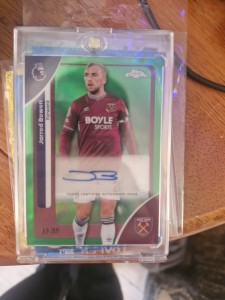Topps Chrome Premier League Jarrod Bowen West Ham Auto Green Refractor Ca-Bo /99 for sale on Ebay