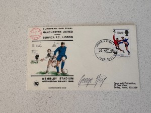 George Best Signed Manchester United 1968 European Cup Final First Day Cover for sale on Ebay