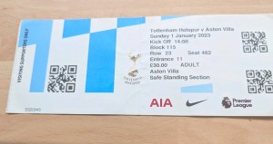 Tottenham Hotspur v Aston Villa 2022/23 TICKET for sale on Ebay