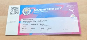 Manchester City v Aston Villa 2022/23 TICKET for sale on Ebay
