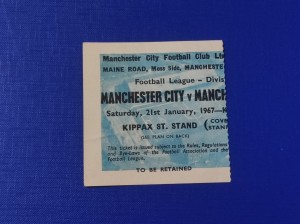 Manchester City vs Manchester United Ticket 1967 Division One for sale on Ebay