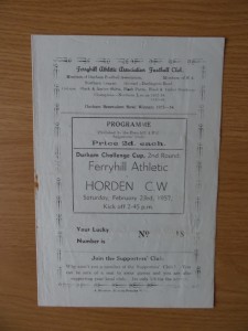 FERRYHILL ATHLETIC v HORDEN C.W. 56/7 Durham Challenge Cup for sale on Ebay