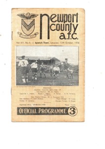 Newport County v Ipswich Town 1956 - 1957 for sale on Ebay