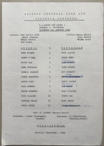 1979/80 Arsenal v Tottenham Hotspur FA Youth Cup 3rd Round at Highbury for sale on Ebay