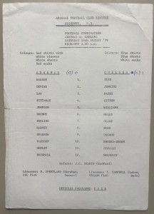 1979/80 Arsenal Reserves v Chelsea Football Combination  at Highbury for sale on Ebay