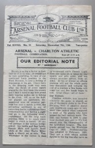 1946/47 Arsenal Reserves v Charlton Athletic Football Combination at Highbury for sale on Ebay