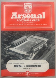 1954/55 Arsenal Reserves v Chelsea Football Combination at Highbury for sale on Ebay