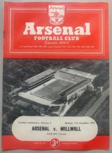 1954/55 Arsenal Reserves v Millwall Football Combination at Highbury for sale on Ebay