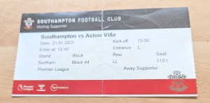 Southampton v Aston Villa 2022/23 TICKET for sale on Ebay