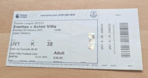 Everton v Aston Villa 2022/23 TICKET for sale on Ebay
