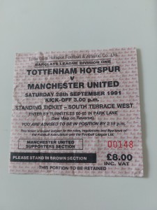 TOTTENHAM/SPURS v MANCHESTER UNITED FOOTBALL TICKET DIVISION ONE SEPT 1991 for sale on Ebay