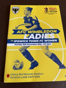 Wimbledon V Ipswich Town Women Fa Cup Football Programme 12/12/2021 for sale on Ebay