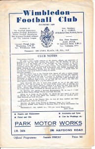 Wimbledon v Woking (Isthmian League) 1960/1961 - 4 page football programme for sale on Ebay