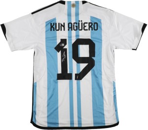 Sergio Kun Aguero Signed Argentina National Team Jersey - Beckett COA for sale on Ebay