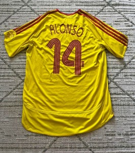 Rare authentic Liverpool FC ADIDAS 2007 away RETRO Shirt Xabi Alonso SPAIN 14 L for sale on Ebay