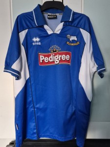 ORIGINAL AUTHENTIC BLUE DERBY COUNTY 2003/05 ERREA XL AWAY SHIRT for sale on Ebay