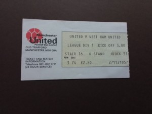 Manchester United v West Ham United Division One 1981/2 for sale on Ebay