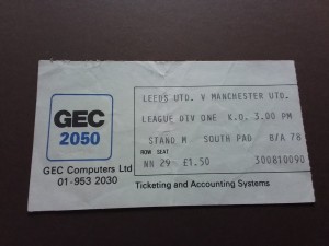 Leeds United v Manchester United Division One 1977/8 for sale on Ebay