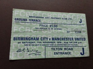 Birmingham City v  Manchester United Division One 1978/9 for sale on Ebay