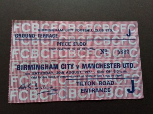 Birmingham City v Manchester United Division One 1976/7 for sale on Ebay