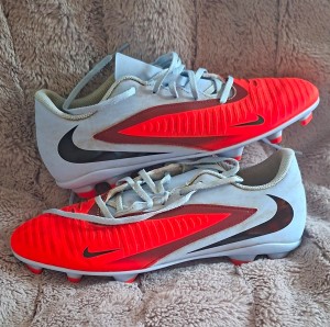 Nike Mercurial Football Boots Grey/Orange/Black Moulded Studs Size 6 for sale on Ebay