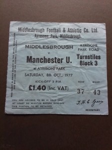 Middlesbrough v Manchester United Division One 1977/8 for sale on Ebay