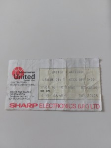 VINTAGE MANCHESTER UNITED /MAN UTD v WATFORD FOOTBALL TICKET STUB 1980'S for sale on Ebay