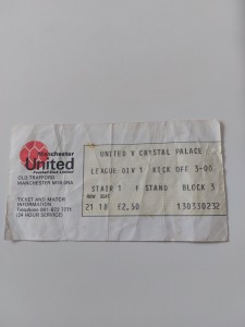 VINTAGE MANCHESTER UNITED /MAN UTD v CRYSTAL PALACE FOOTBALL TICKET STUB 1980S  for sale on Ebay