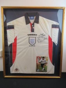 Framed Michael Owen Signed 1998 England Shirt Autographed for sale on Ebay