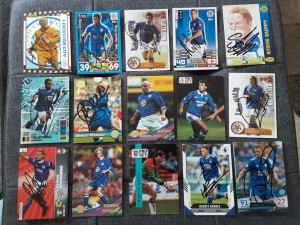 LEICESTER  CITY - COLLECTION OF 15 HAND SIGNED FOOTBALL TRADING CARDS for sale on Ebay