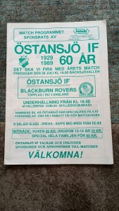 FOOTBALL PROGRAMME AND TEAM SHEET OSTANSJO IF v BLACKBURN ROVERS 28 JULY 1989 for sale on Ebay