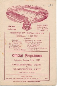 Chelmsford City v Gloucester City (Southern League) 1947/1948 for sale on Ebay