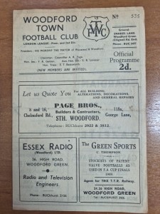 Woodford Town v Woolwich Poly 50-51 for sale on Ebay