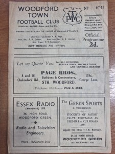 Woodford Town v Catford Wanderers London Senior Cup 50-51 for sale on Ebay