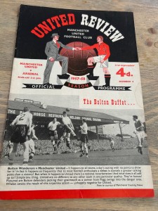 Selection of 9 Manchester United programmes from 57-58 season for sale on Ebay