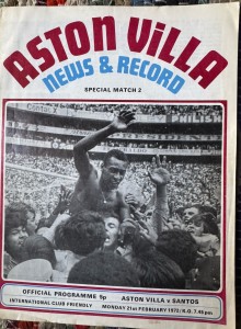Aston Villa v Santos Pelé 1971/72 Friendly Match Programme for sale on Ebay