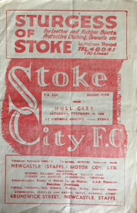 Stoke City v Hull City F A Cup 5th round 1948/49 for sale on Ebay
