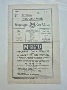 1946/47 - Worcester City v Gillingham  - 21st September - Southern League for sale on Ebay