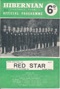 Hibernian v Red Star Belgrade Yugoslavia (Inter Cities Fairs Cup) 1961/1962 for sale on Ebay