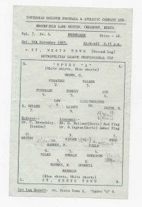 1963/64 Metropolitan League Prof Cup - TOTTENHAM HOTSPUR 'A' v ST NEOTS TOWN s/s for sale on Ebay