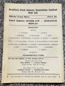 RARE  Bradford Park Avenue v Huddersfield Town (West Riding Semi Replay) 68/69 ? for sale on Ebay