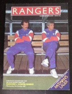 Glasgow Rangers v Gornik Zabrze Programme 21/10/87 for sale on Ebay